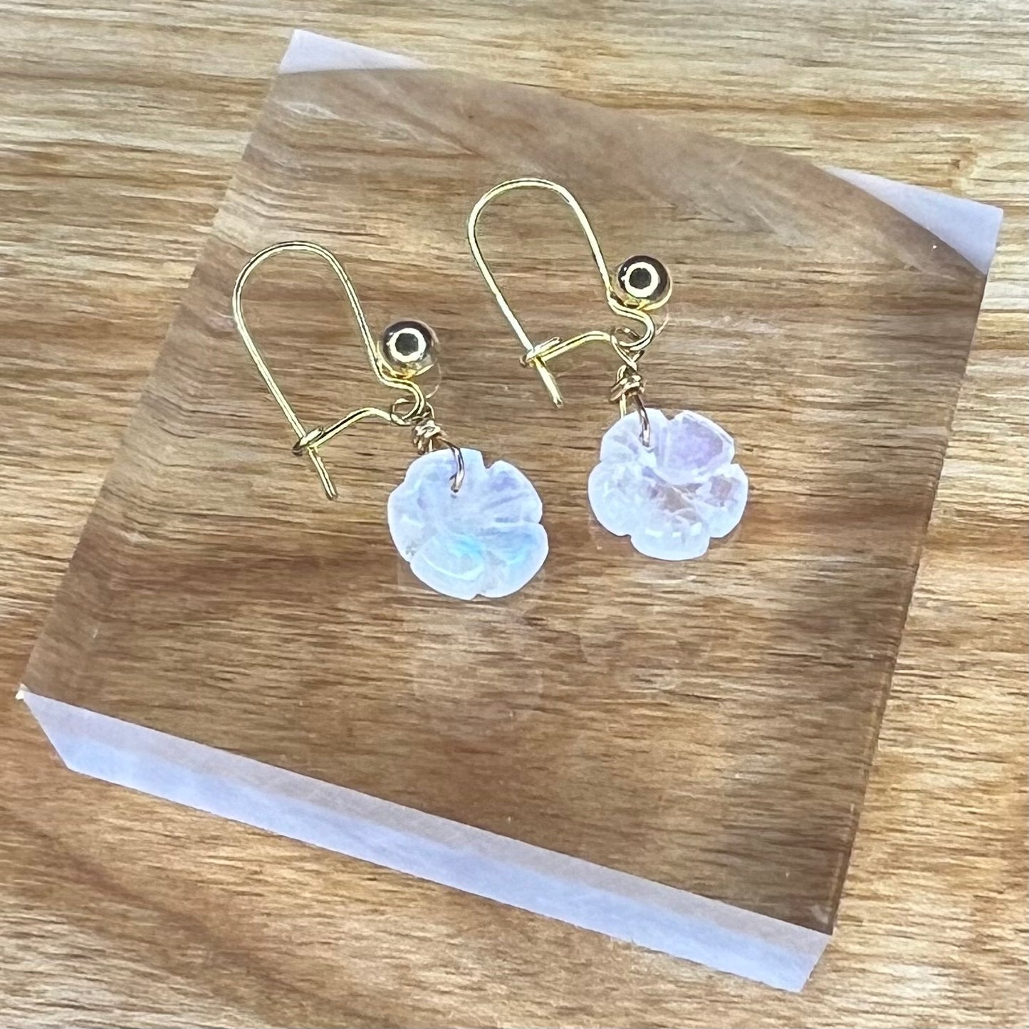 Moonstone Flower Earrings: New Beginnings ∙ Spiritual Insight ∙ Feminine Energy