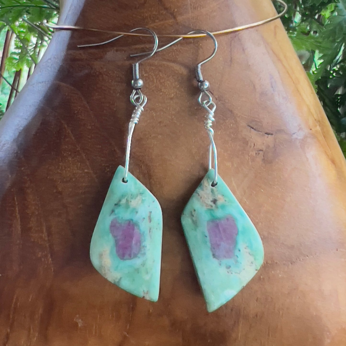 Ruby in Fuchsite Crystal Earrings: Compassion ∙ Supports Self-expression ∙ Confidence