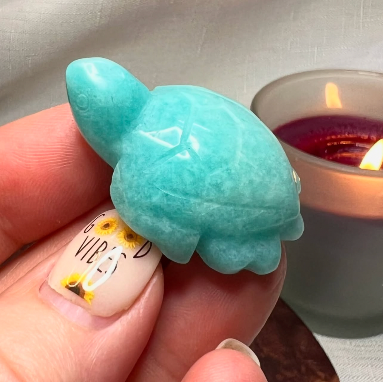 Carved Amazonite turtle