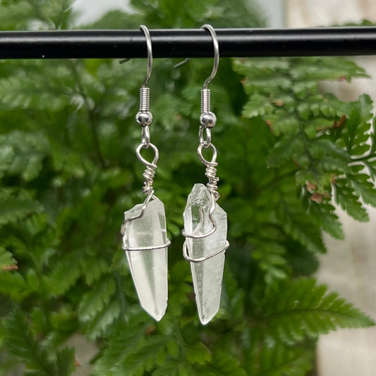 Tessen Habit Lemurian Quartz Earrings: Clarity ∙ Intuition ∙ Alignment