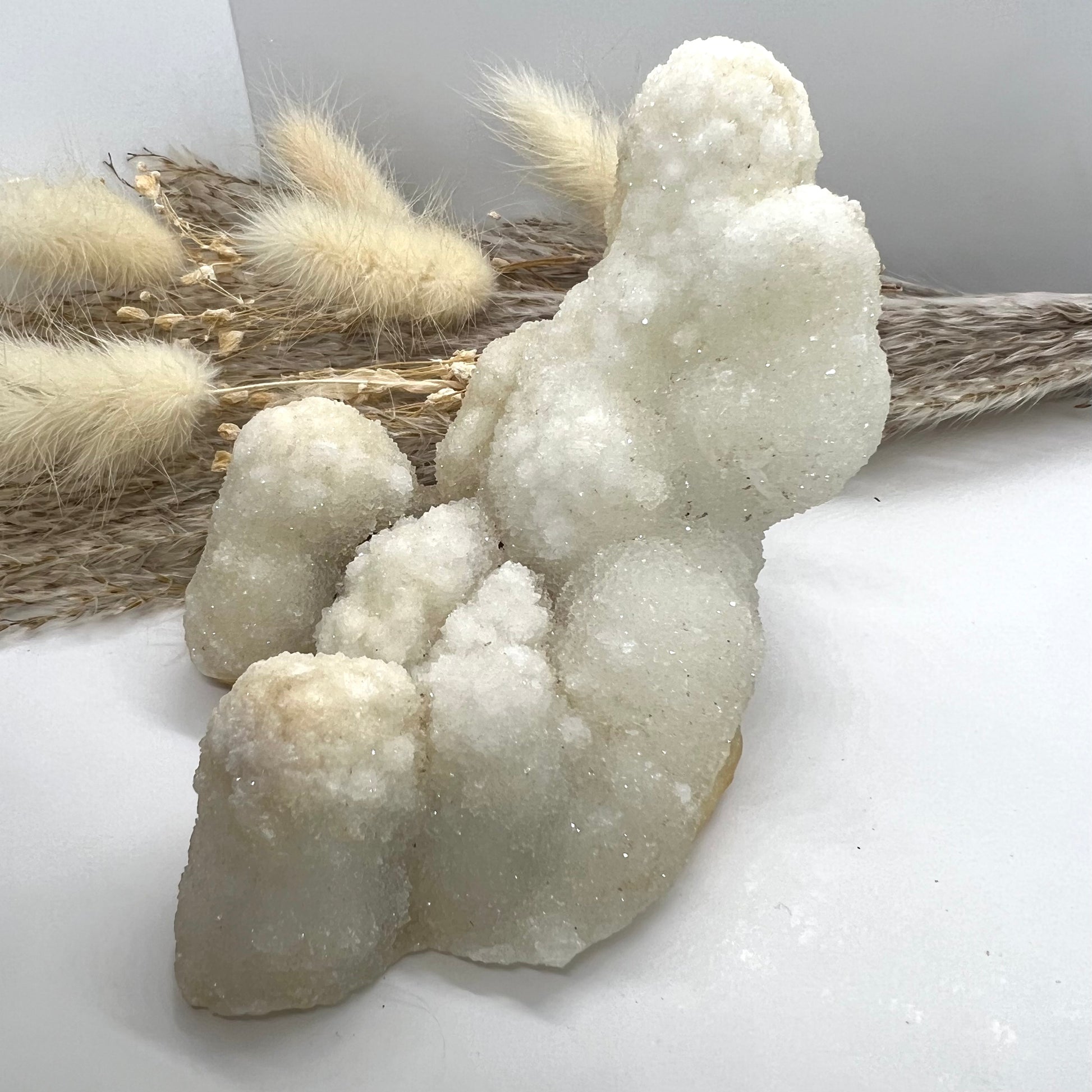 Anandalite Quartz Stalactite Flowing Cluster | Natural Rhodium included Aurora Quartz