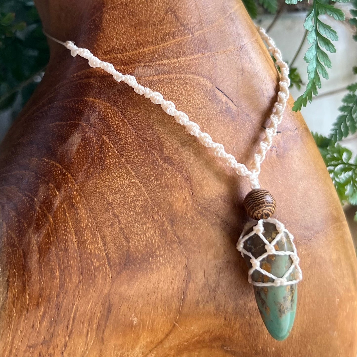 Arizona Turquoise Petite macrame Crystal Necklace