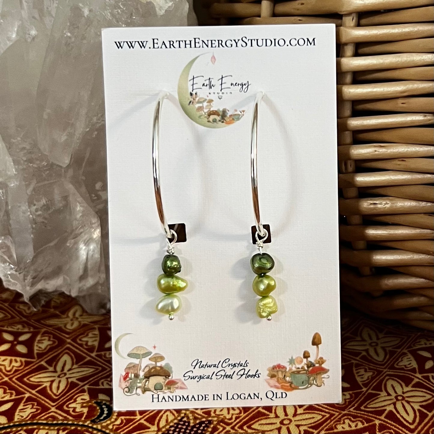 Dyed Freshwater Pearl Hoop Earrings