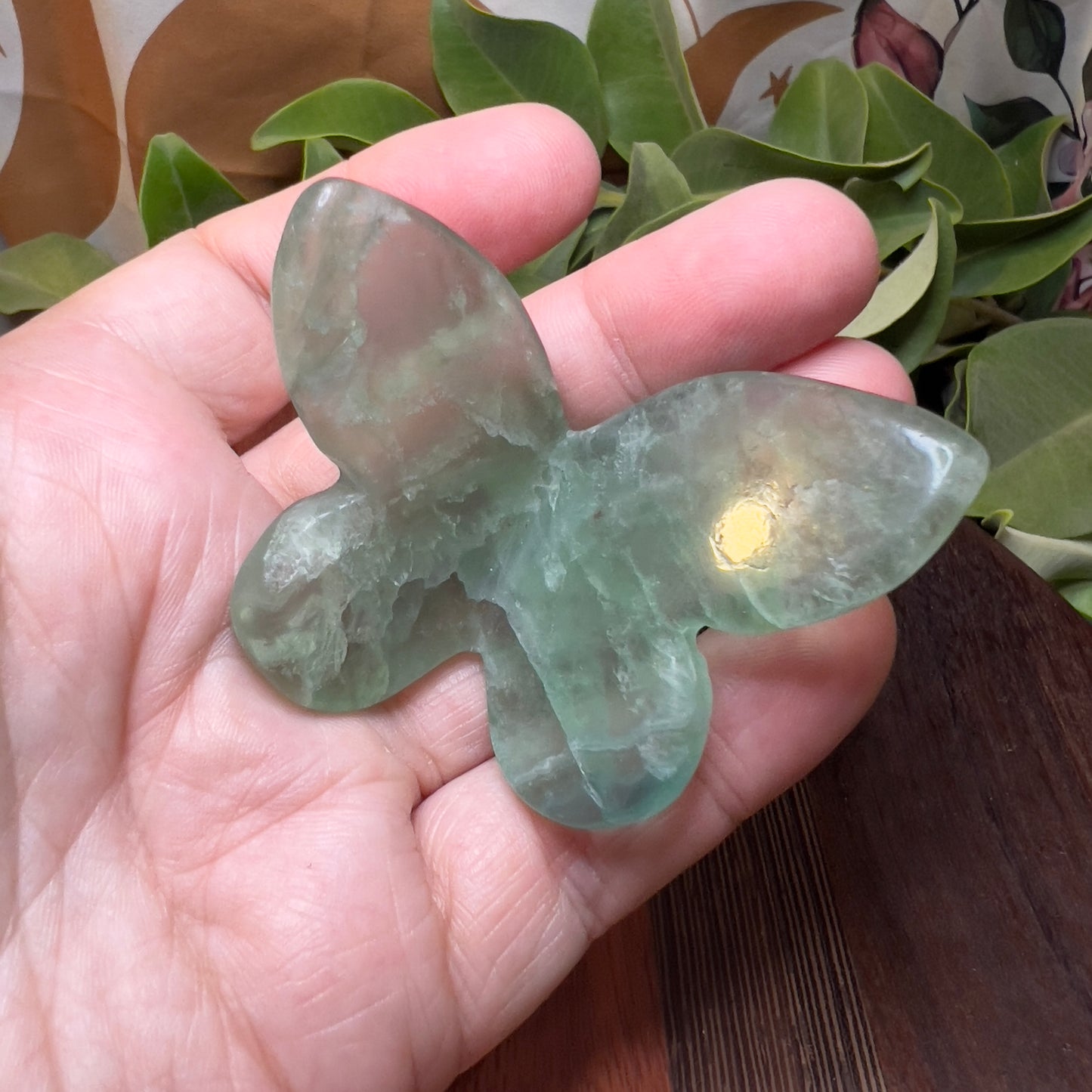 Green Fluorite 3D Butterfly Carving