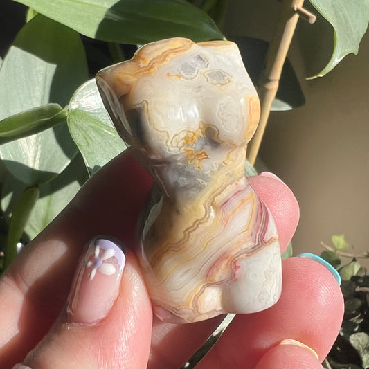 Crazy Lace Agate Goddess Female Body Crystal Carving