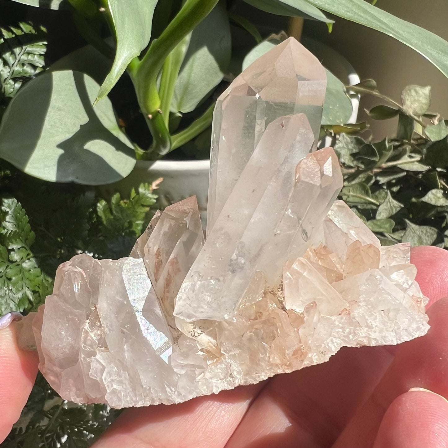 Pink Himalayan Samadhi Quartz Cluster - Twins (136g)