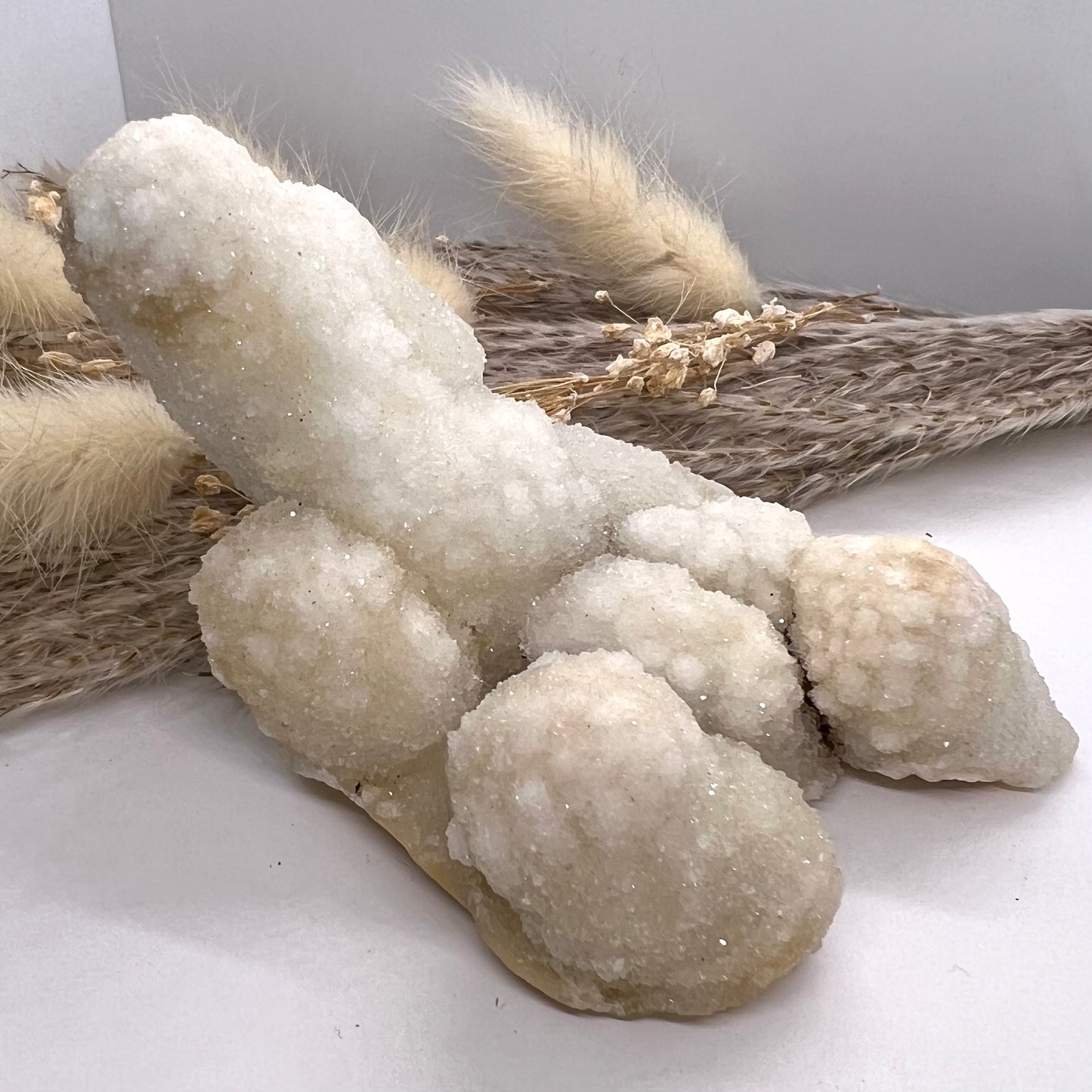 Anandalite Quartz Stalactite Flowing Cluster | Natural Rhodium included Aurora Quartz