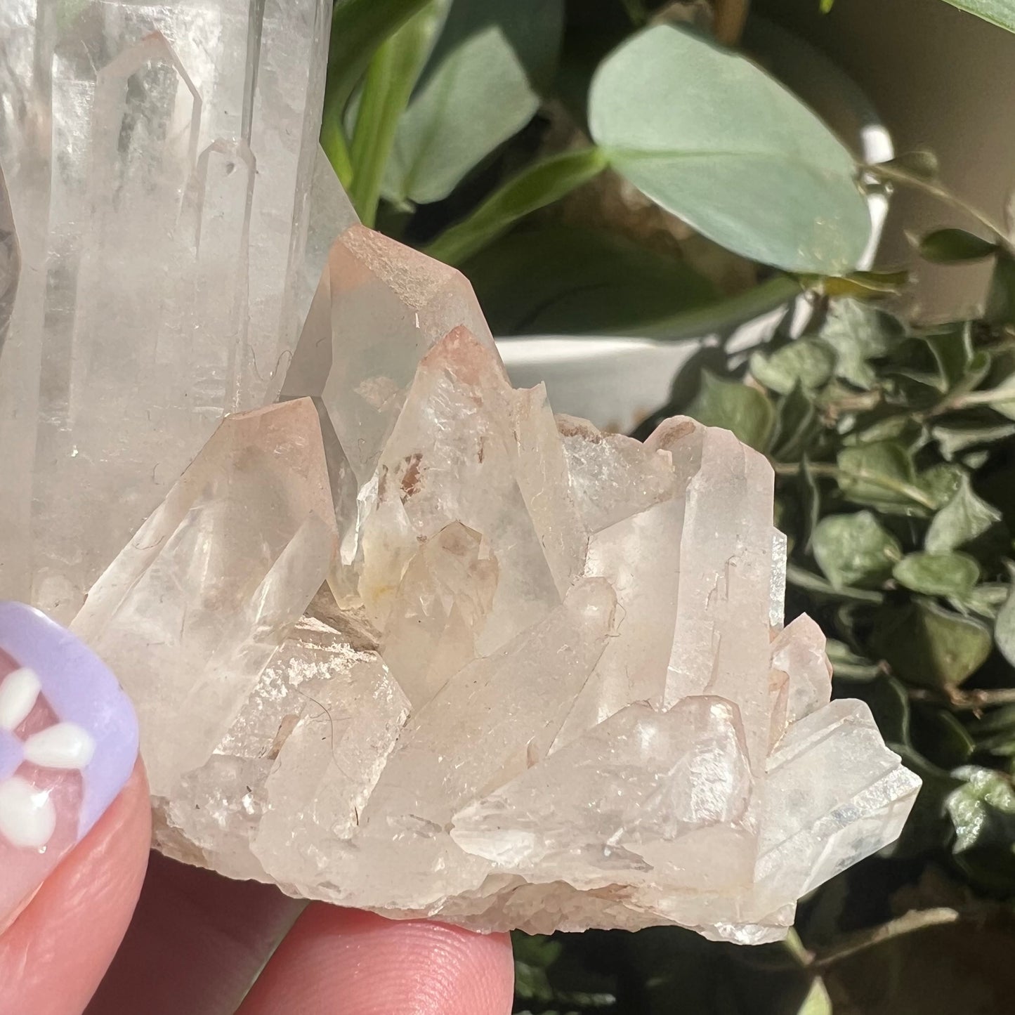 Pink Himalayan Samadhi Quartz Cluster - Twins (136g)