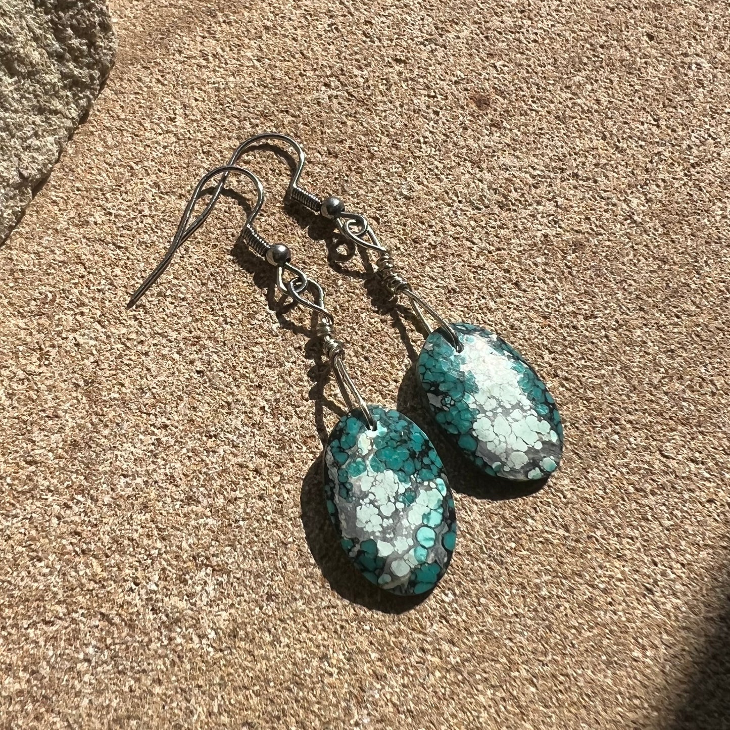 Tibetan Turquoise Silver Earrings: Spiritual Clarity ∙ Strength ∙ Ancient Wisdom