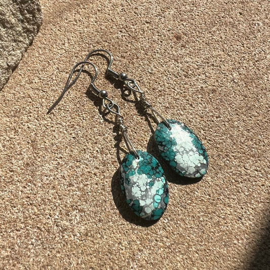 Tibetan Turquoise Silver Earrings: Spiritual Clarity ∙ Strength ∙ Ancient Wisdom