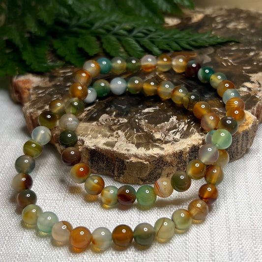 Peacock Agate Stretch Bracelet: Friendship | Grounding | Balancing