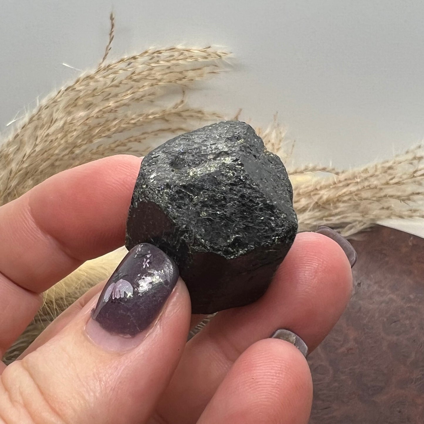 Raw Natural Black Tourmaline (c) - Double Mercedes Terminated Pocket Rock