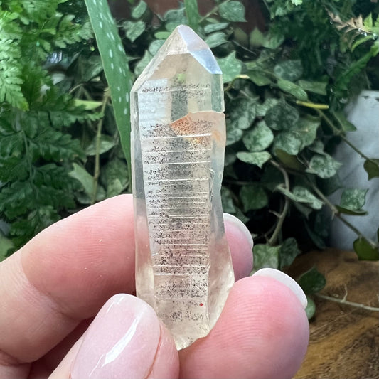 Tangerine Lemurian Quartz Point with Tactile Striations