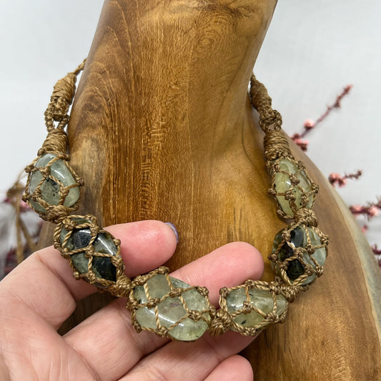 'Astrea' Prehnite Intuitive Crystal Macrame Talisman
