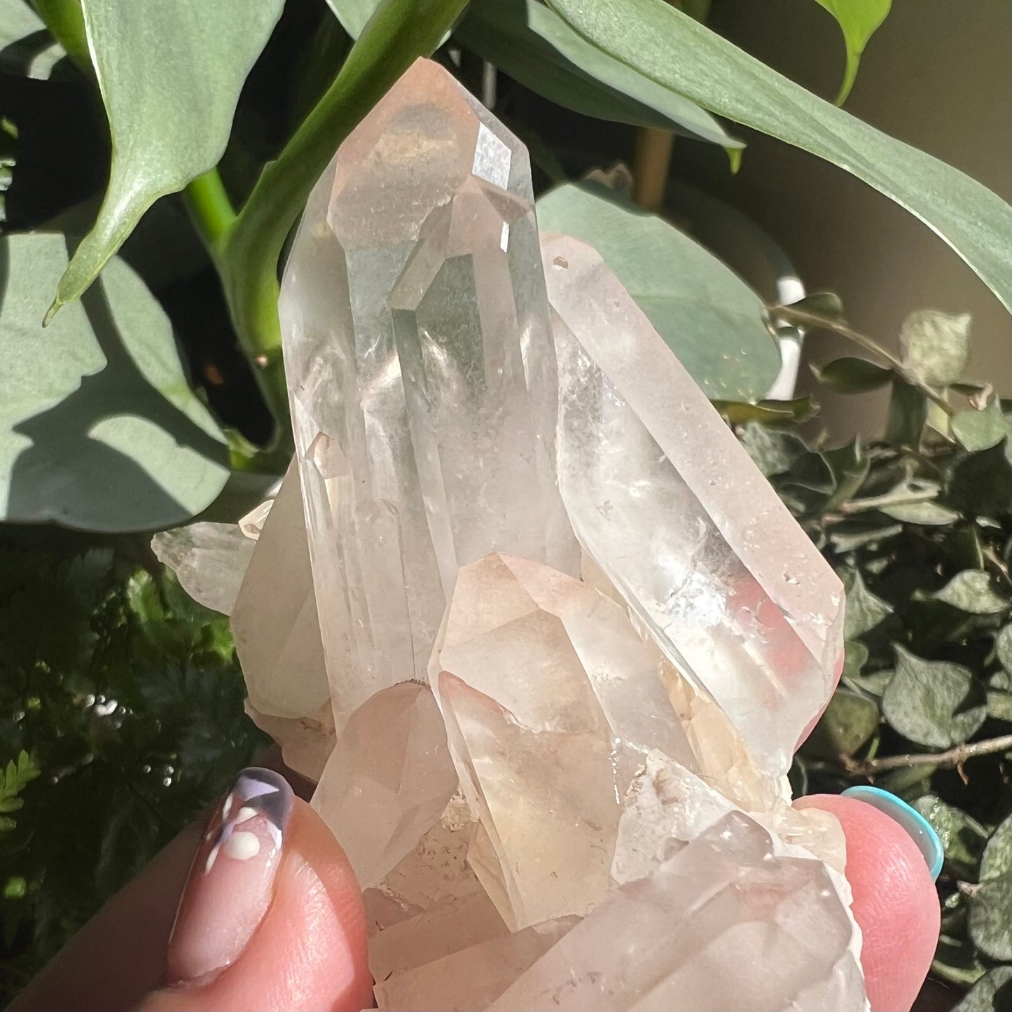 Pink Himalayan Samadhi Quartz Cluster - Twins