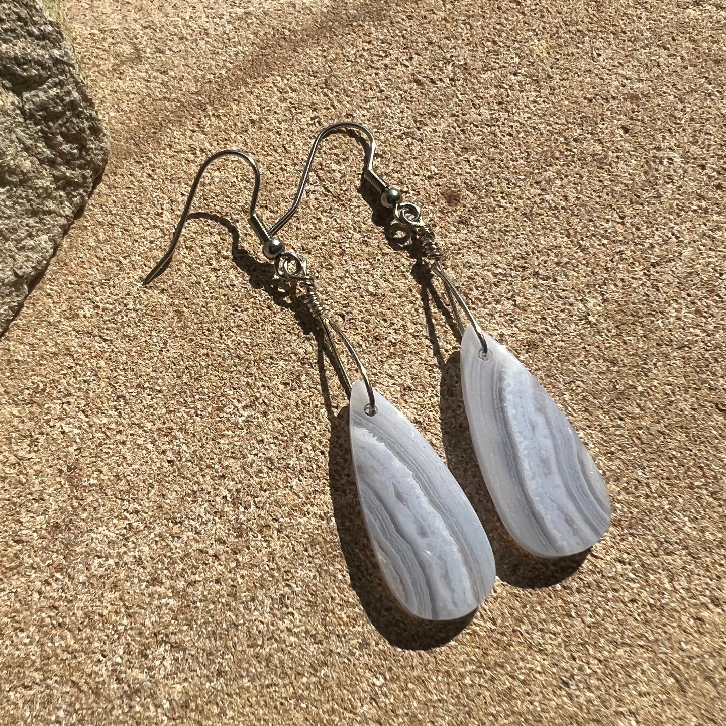 Blue Lace Agate Earrings: Peace ∙ Manifestation ∙ Truthful Communication