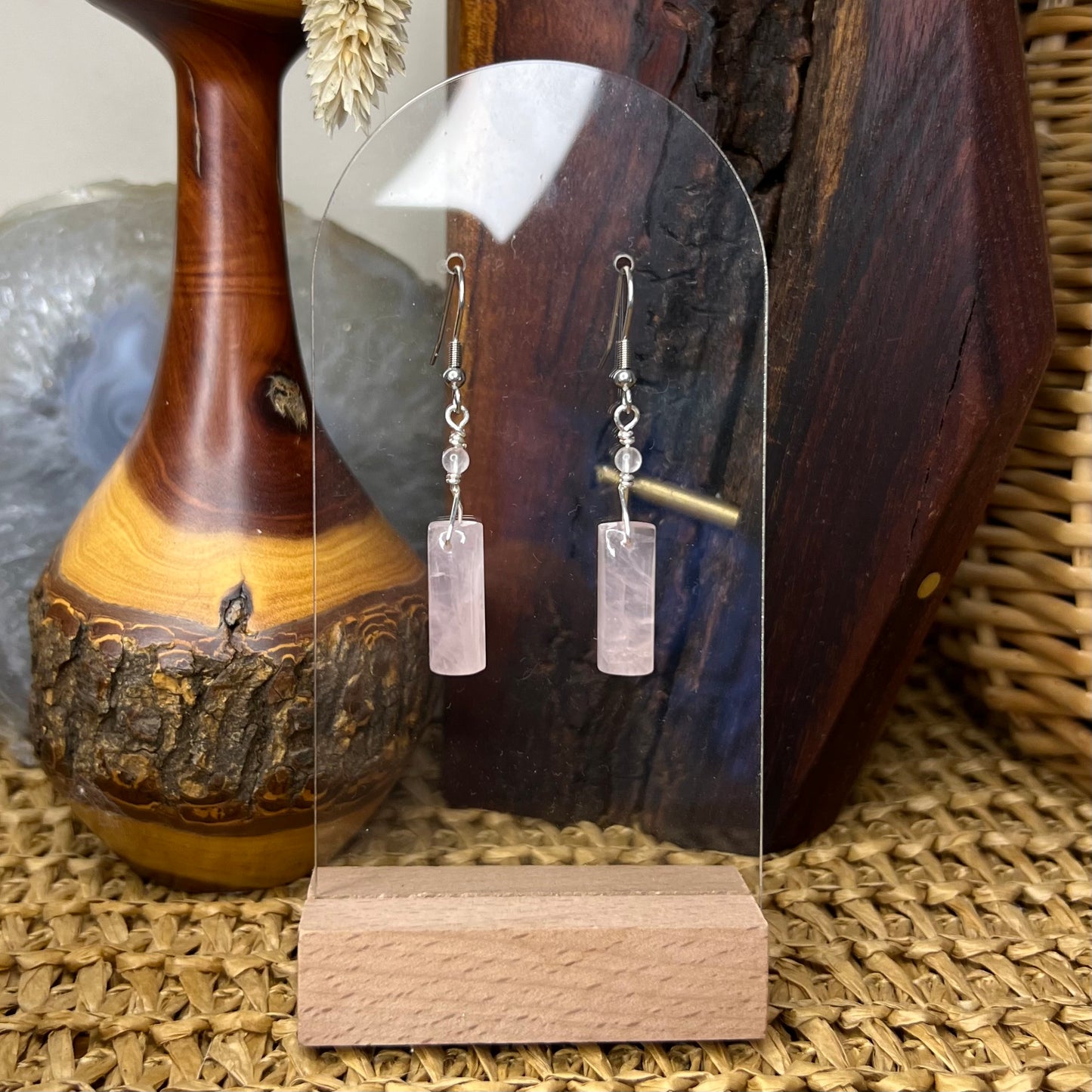Rose Quartz Crystal Earrings: Self-love ∙ Compassion ∙ Inner Healing