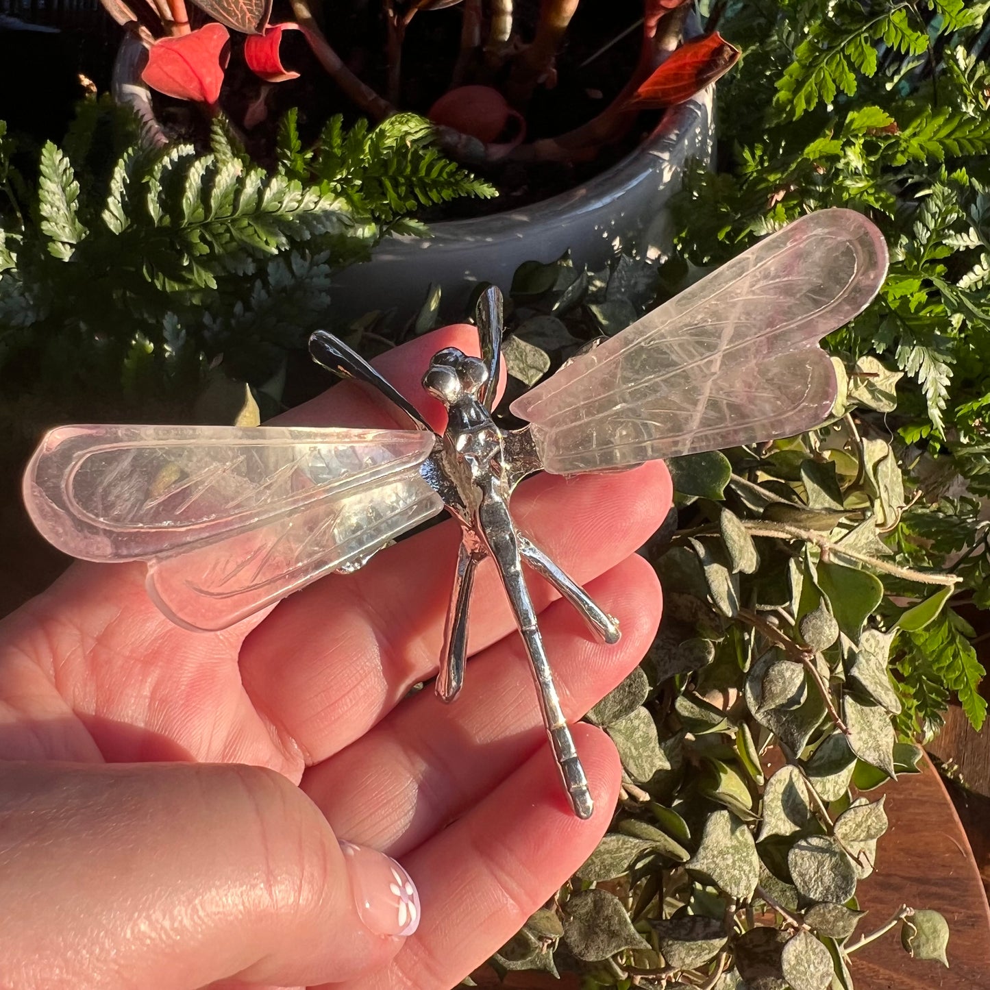 Pastel Rainbow Fluorite Dragonfly