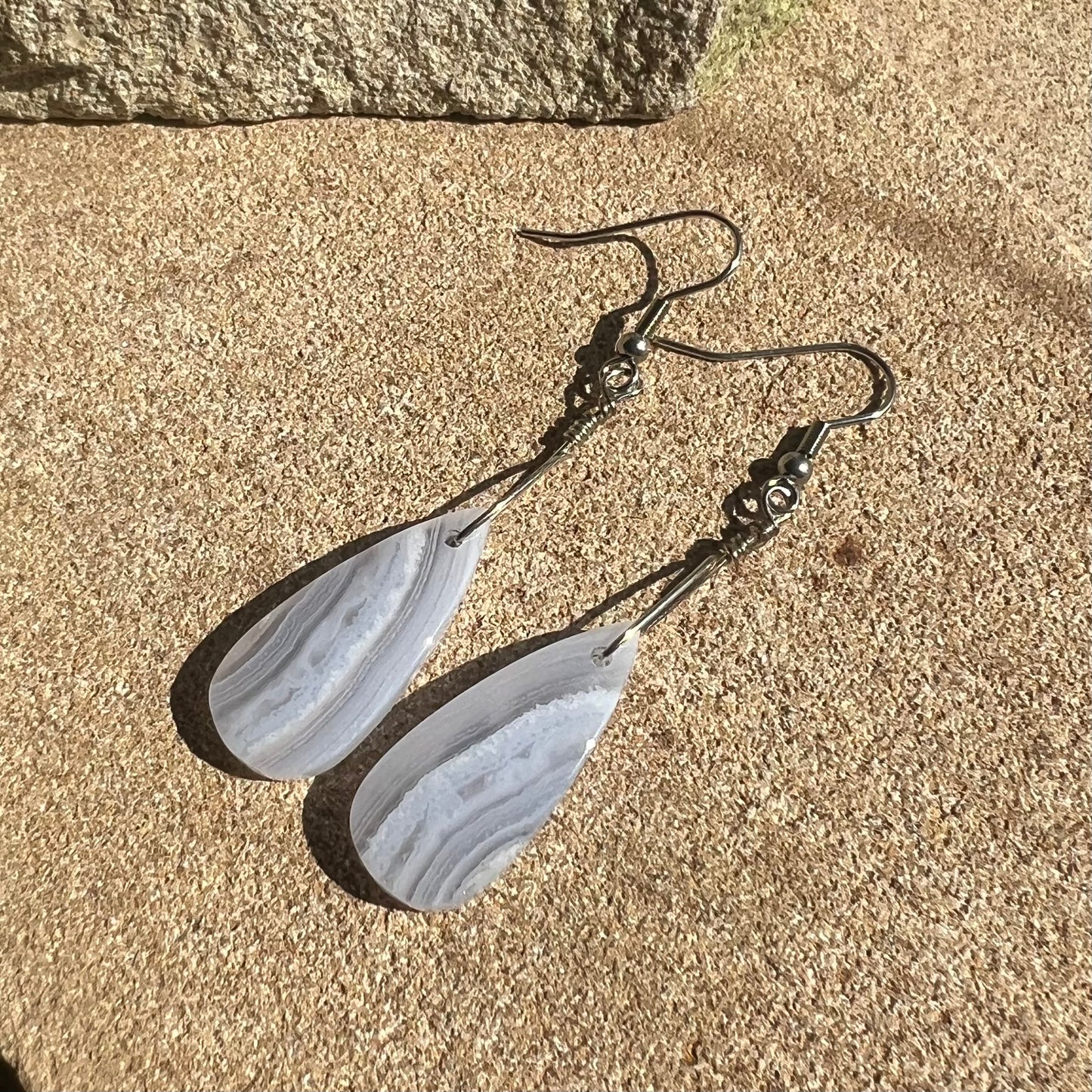 Blue Lace Agate Earrings: Peace ∙ Manifestation ∙ Truthful Communication