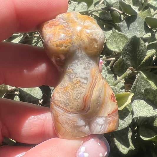 Crazy Lace Agate Goddess Female Body Crystal Carving