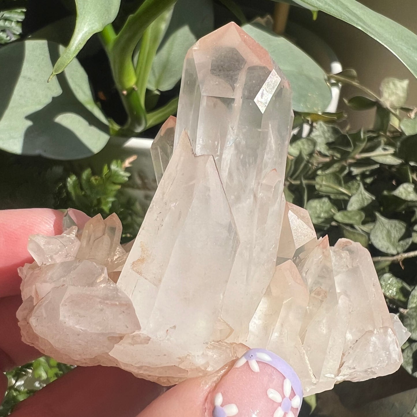 Pink Himalayan Samadhi Quartz Cluster - Twins (136g)