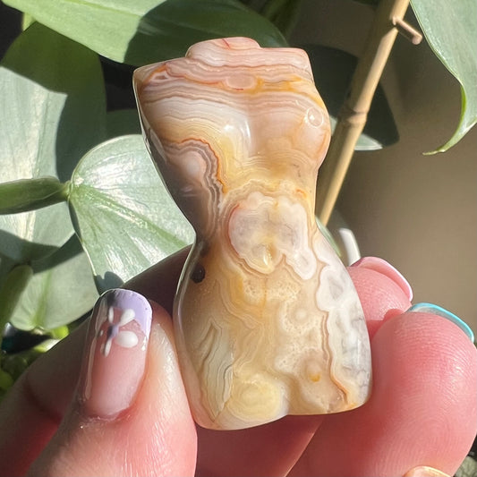 Crazy Lace Agate Goddess Female Body Crystal Carving