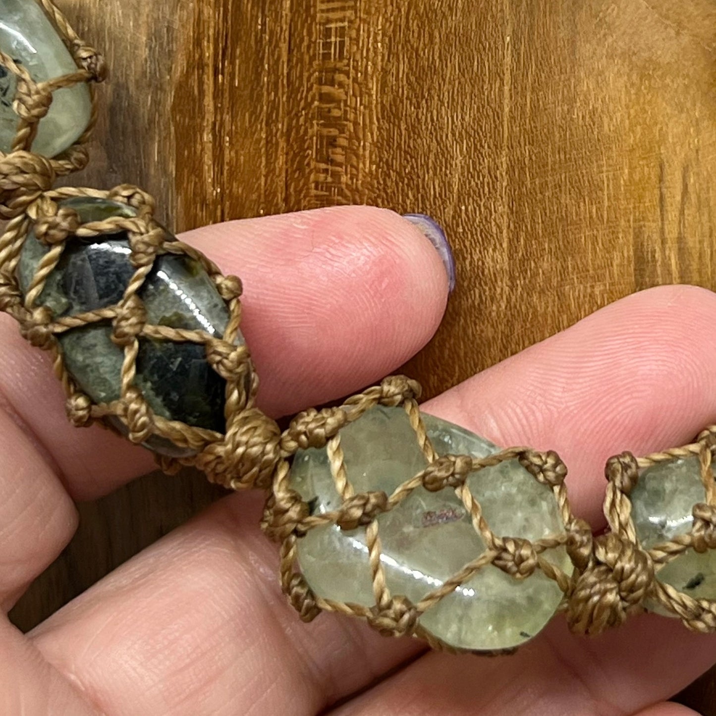 'Astrea' Prehnite Intuitive Crystal Macrame Talisman