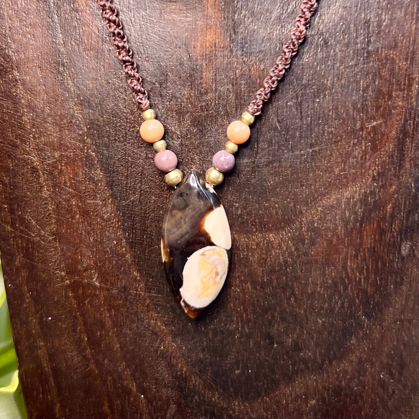 Peanut Jasper & Mookaite Macrame Necklace