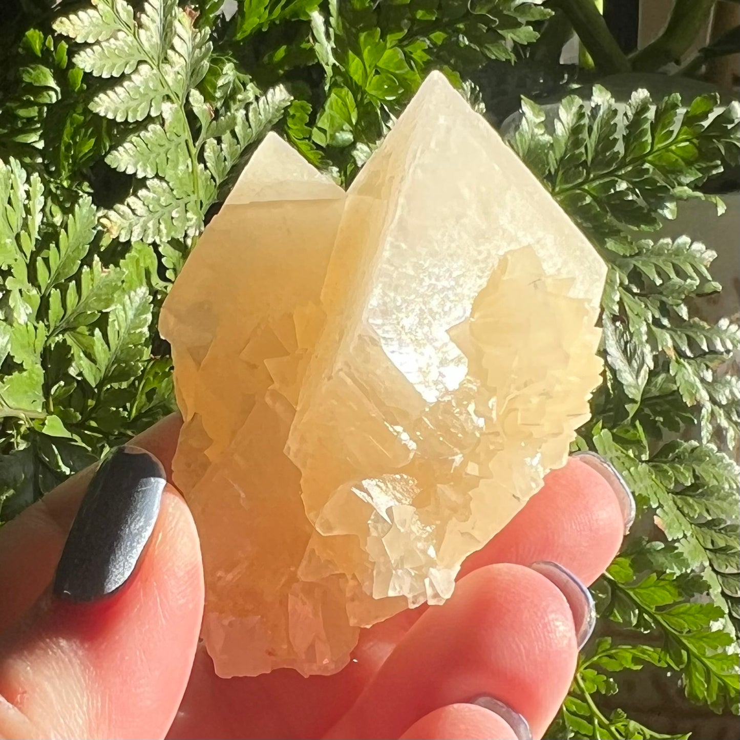 Orange Calcite Point Cluster