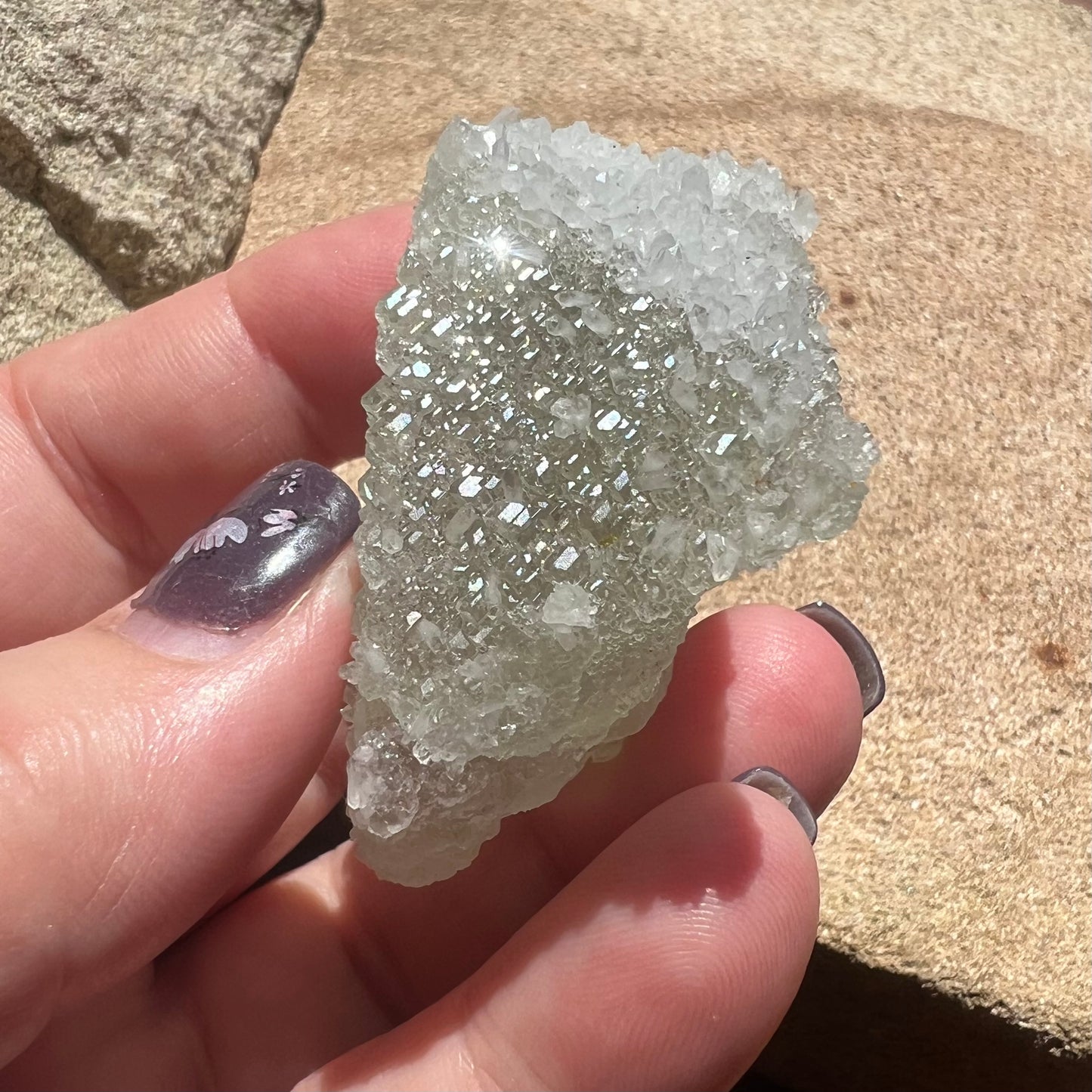 Octahedral Fluorite Specimen blanketed in Quartz Druzy