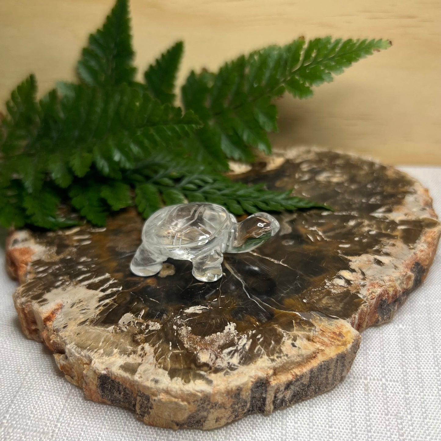 Clear Quartz Turtle Carving