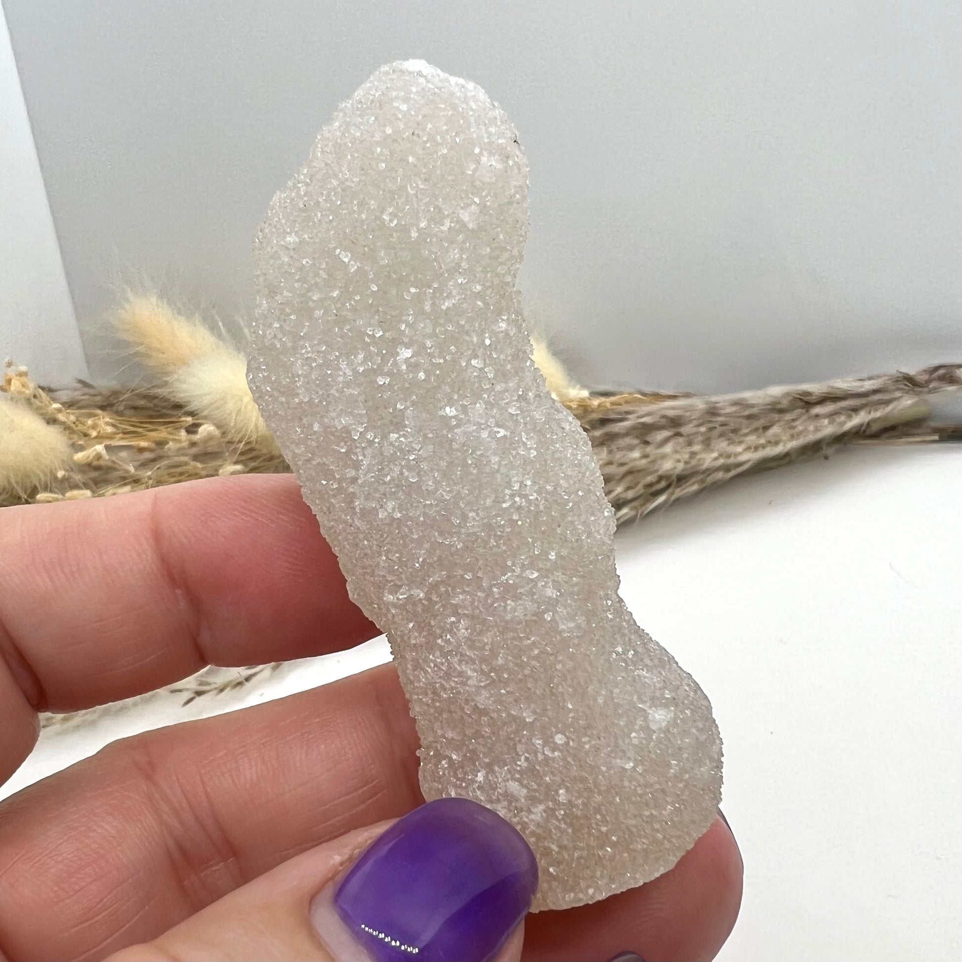 Short Anandalite Quartz Stalactite | Natural Rhodium Inclusion fine Druzy Quartz Stalactite