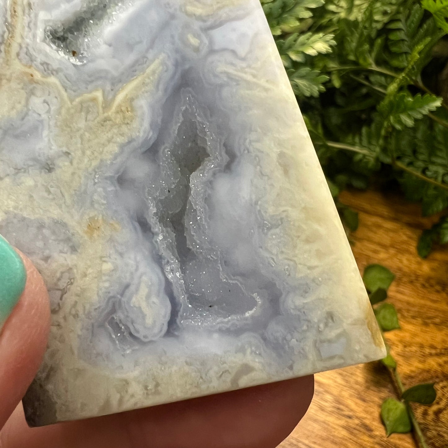 Blue Lace Agate Druzy Tower