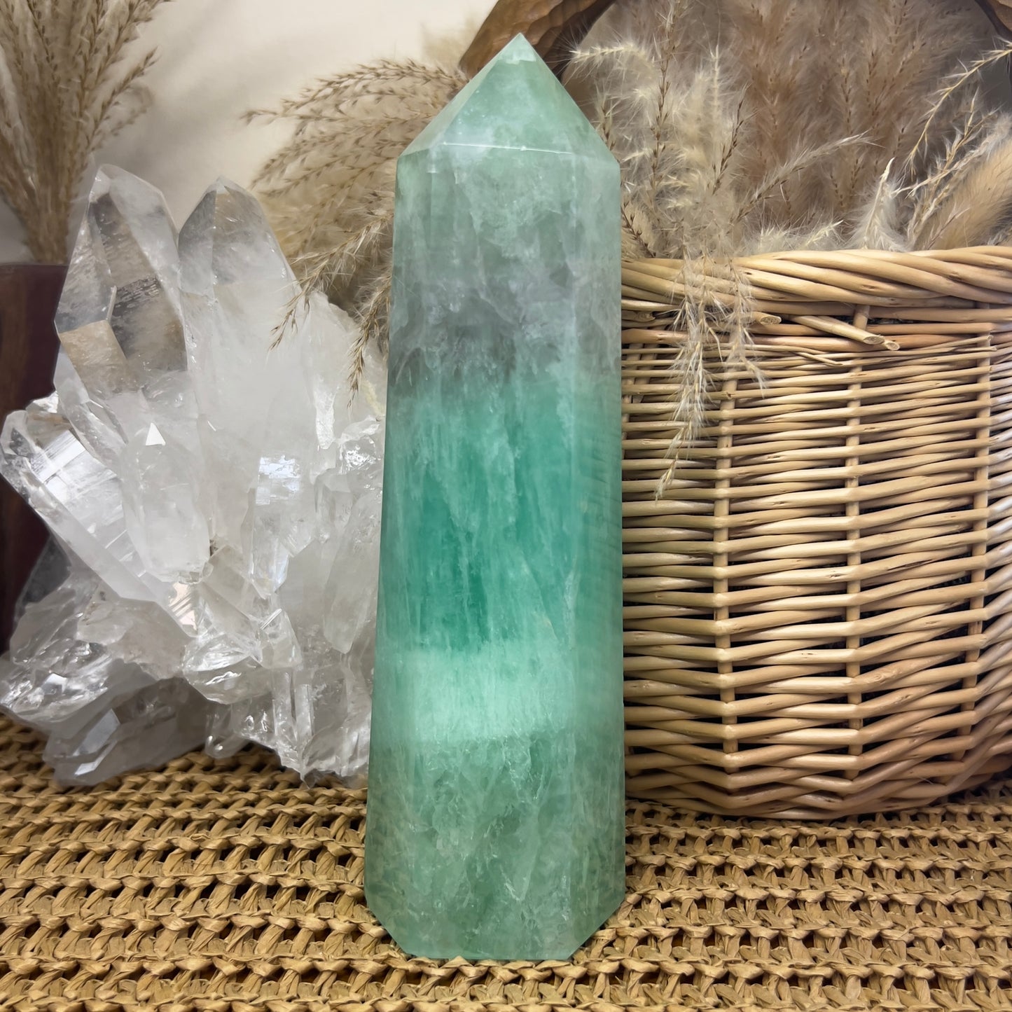 Extra Large Seafoam Green Fluorite Tower - 1.2kg