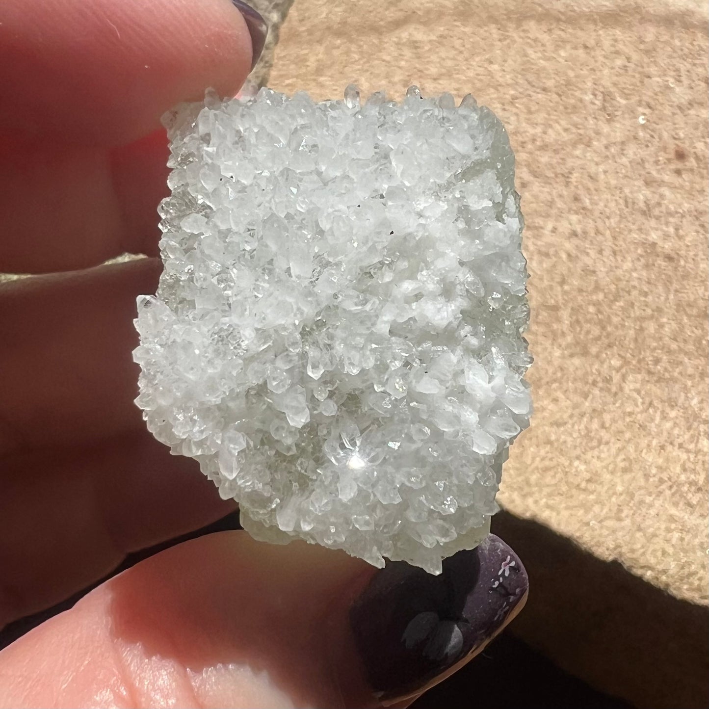 Octahedral Fluorite Specimen blanketed in Quartz Druzy