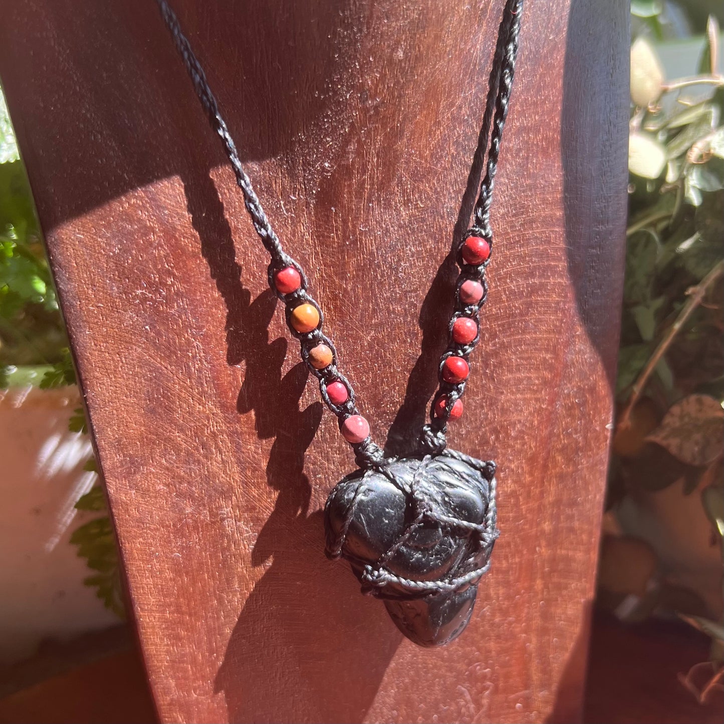 Black Tourmaline Protective Macrame Necklace