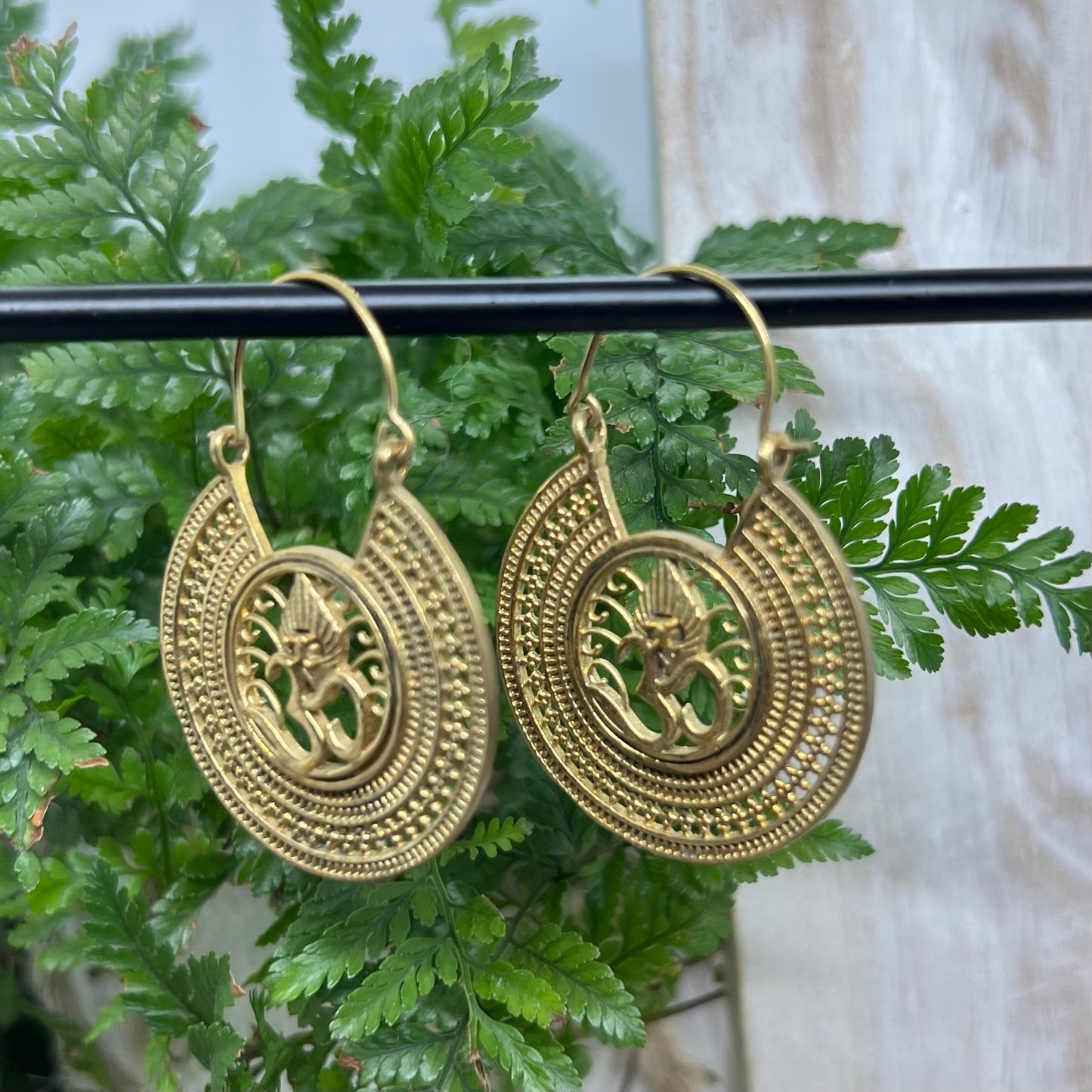 Mandala ‘Breathe’ Boho Brass Earrings (iii)