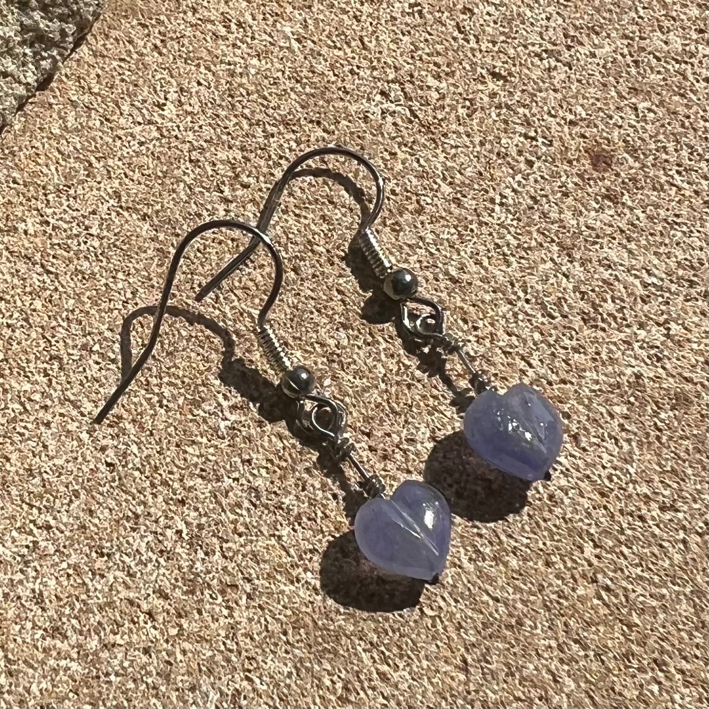 Tanzanite Heart Silver Earrings: Emotional Healing ∙ Insight ∙ Spiritual Awareness