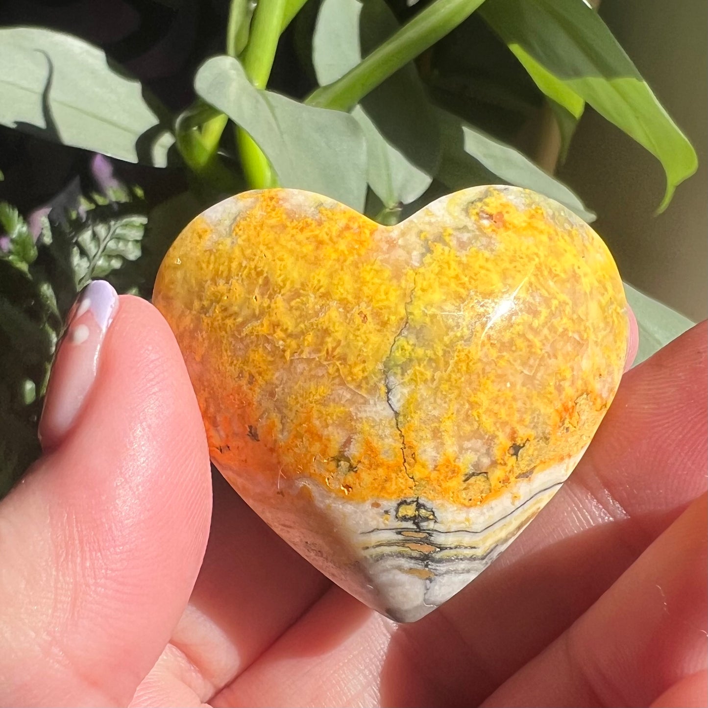 Bumblebee Jasper Heart carving