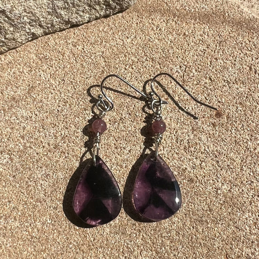 Trapiche Amethyst Silver Earrings: Spiritual Awareness ∙ Intuition ∙ Connection