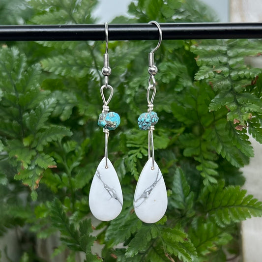 Howlite Crystal Earrings: Emotional Balance ∙ Quiet the Mind ∙ Soothes Stress