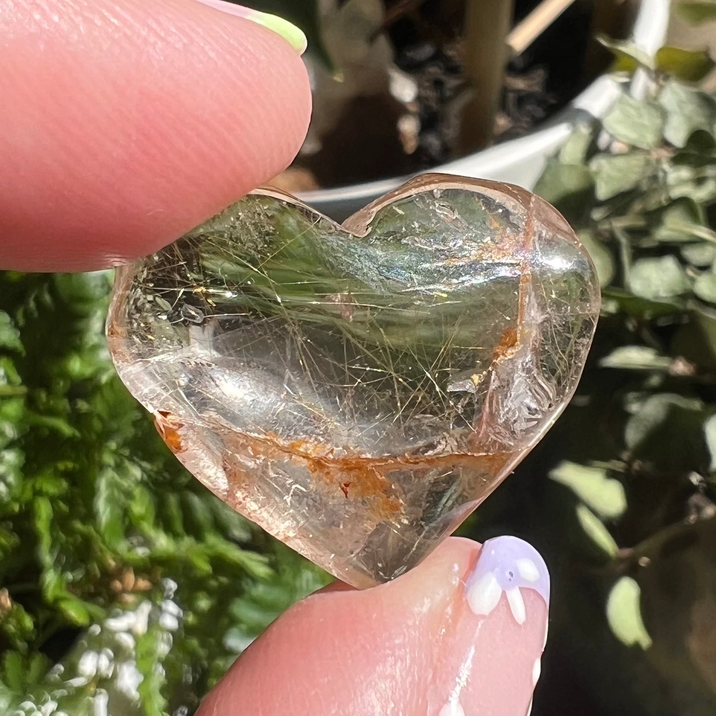 Golden Rutile Quartz Heart Freeform (Brazil) (d)
