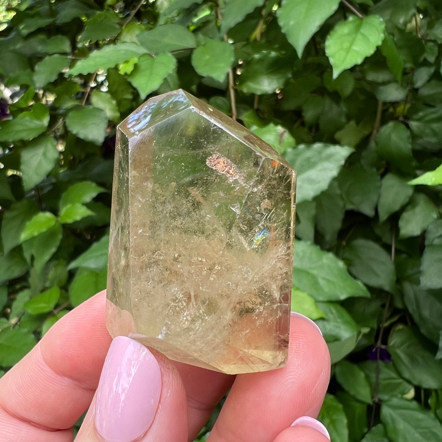 Natural Citrine Polished Freeform with Rainbows - Brazil