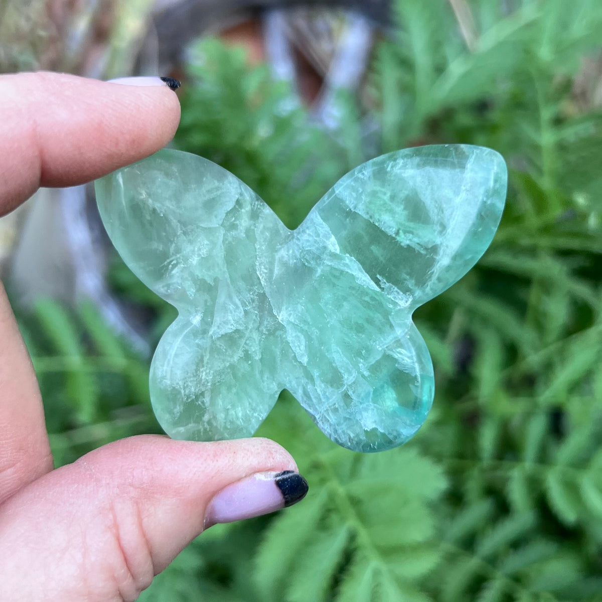 Green Fluorite 3D Butterfly Carving