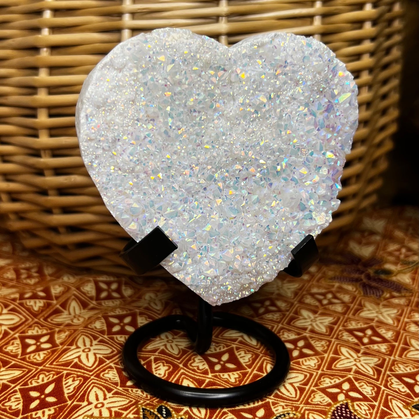 Beautiful Druzy Aura Quartz Heart Decor
