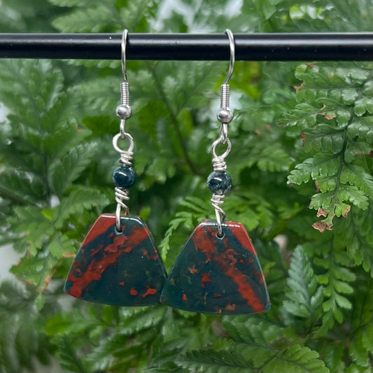 Bloodstone Crystal Earrings: Strength ∙ Resilience ∙ Vitality