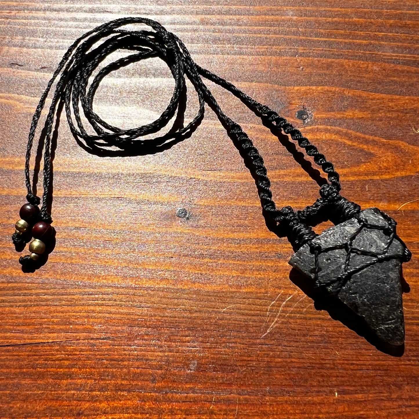 Darwinite Tektite Crystal Macrame Talisman (iv)