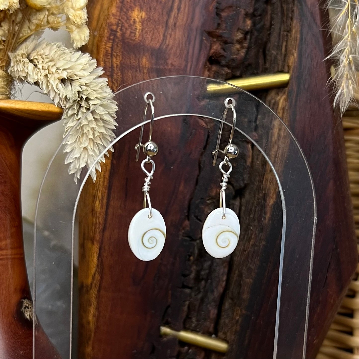 Shiva Eye Shell Earrings: Spiritual Insight ∙ Transformation ∙ Protection