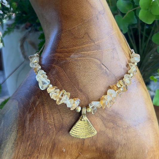 Citrine & Brass Layer Necklace