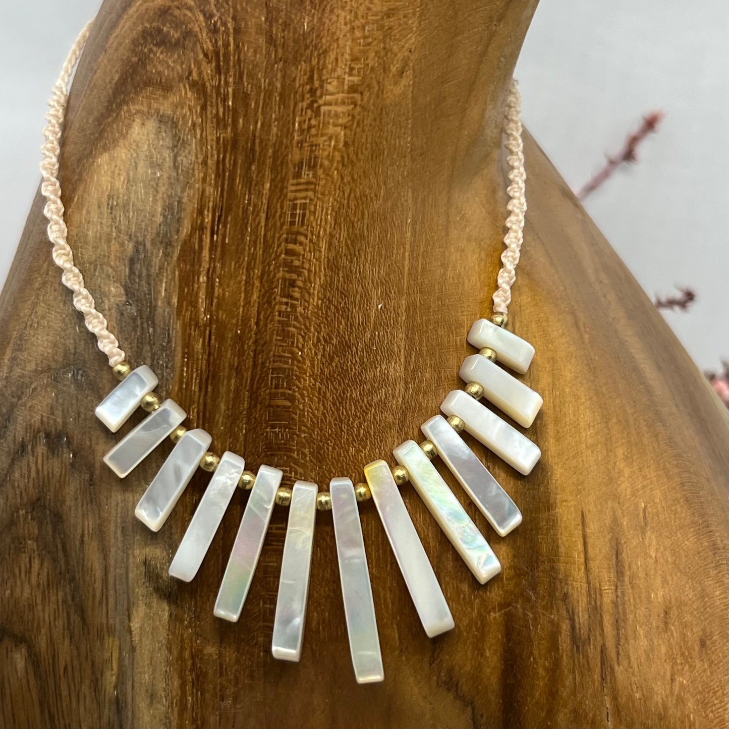 Mother of Pearl Macrame Necklace